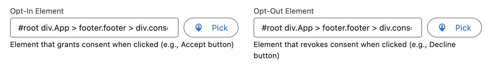 Configure consent elements in Sitemap Builder