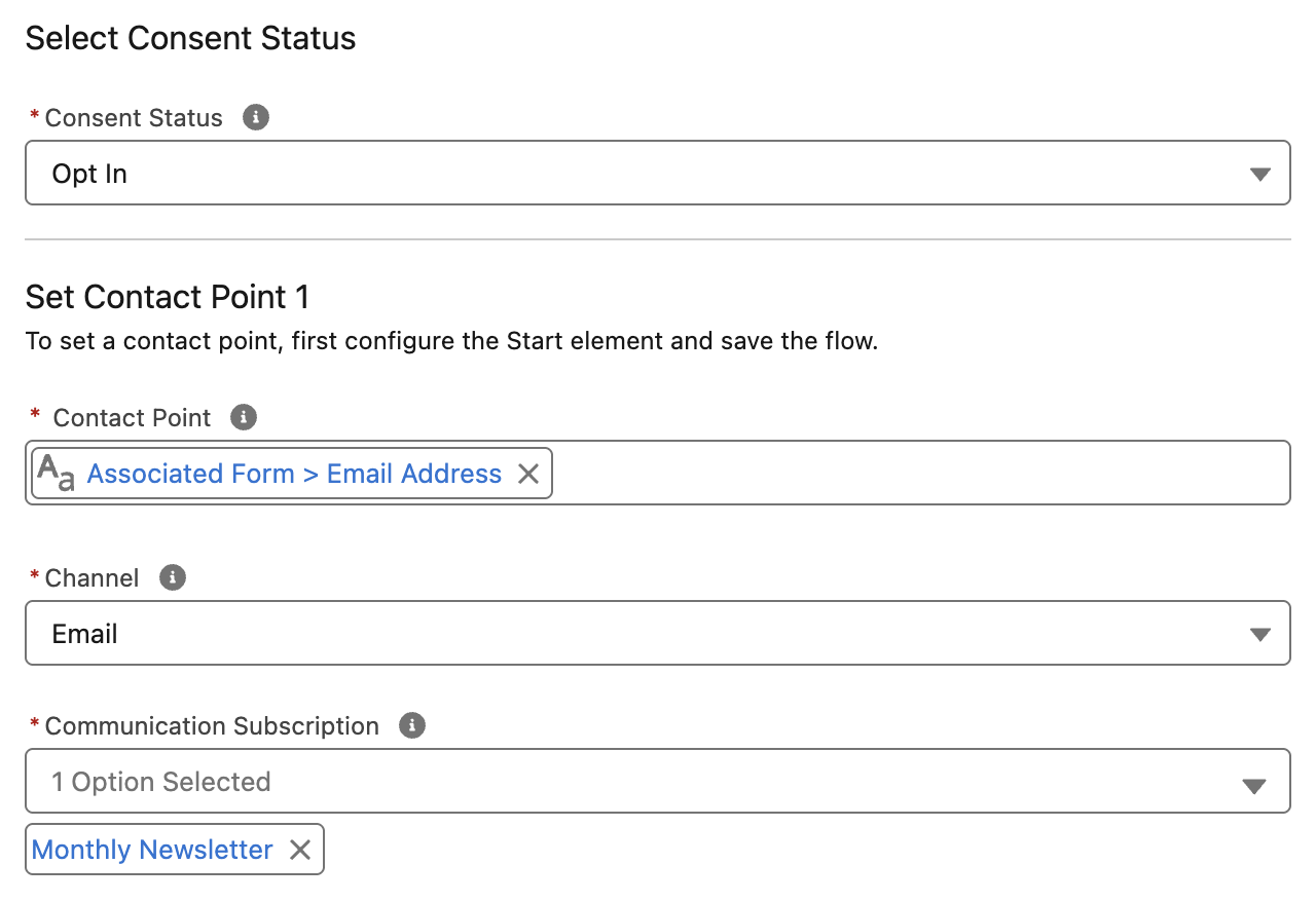 Create Consent Record Flow Element Configuration