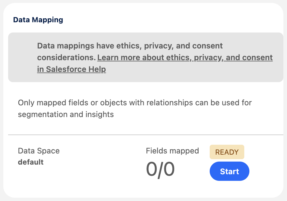 Data Stream Data Mapping Card