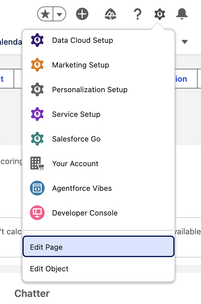 Select Edit Page from Setup Menu