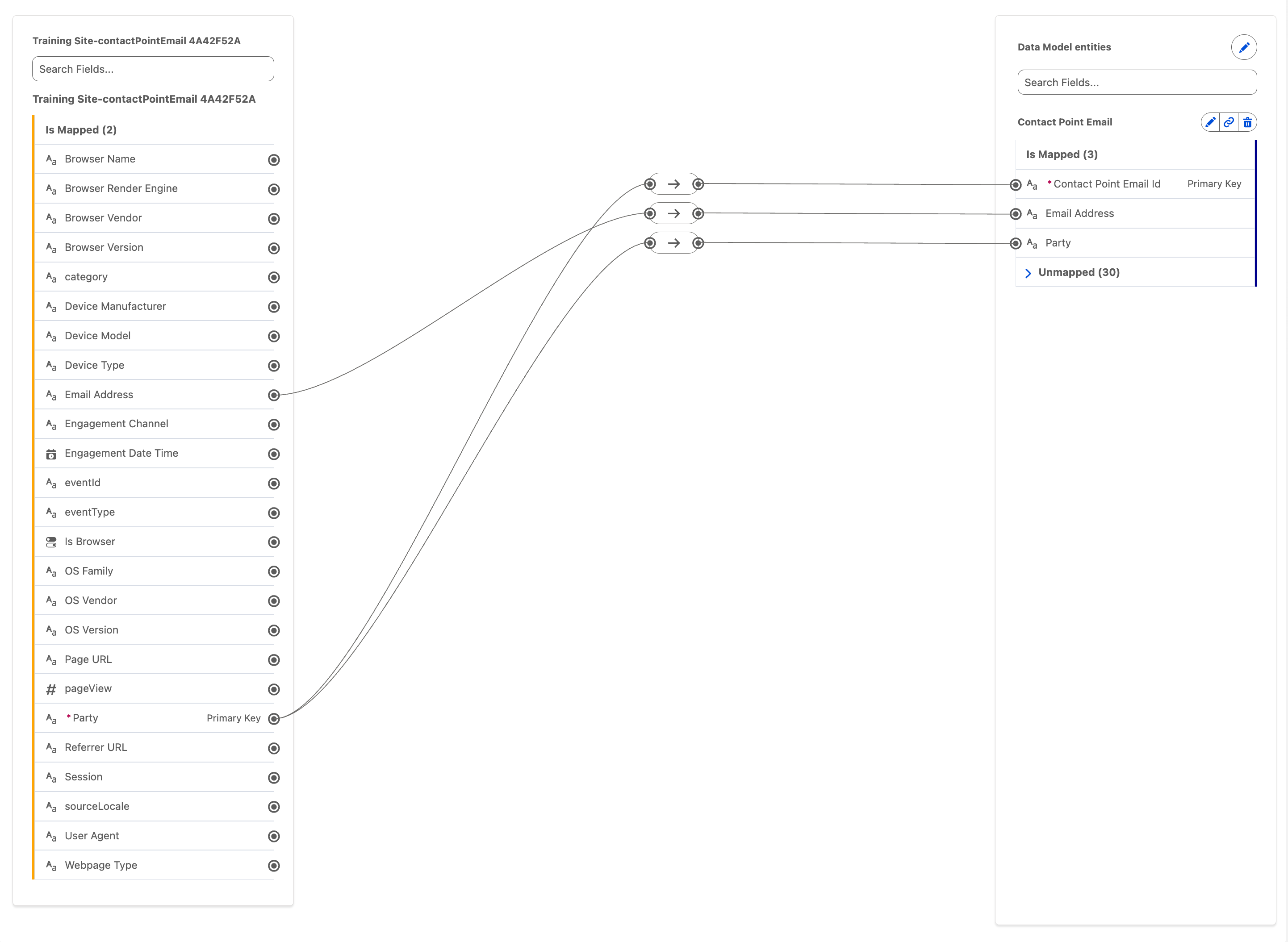 Email attribute mapping from DLO to Contact Point Email DMO in a data stream