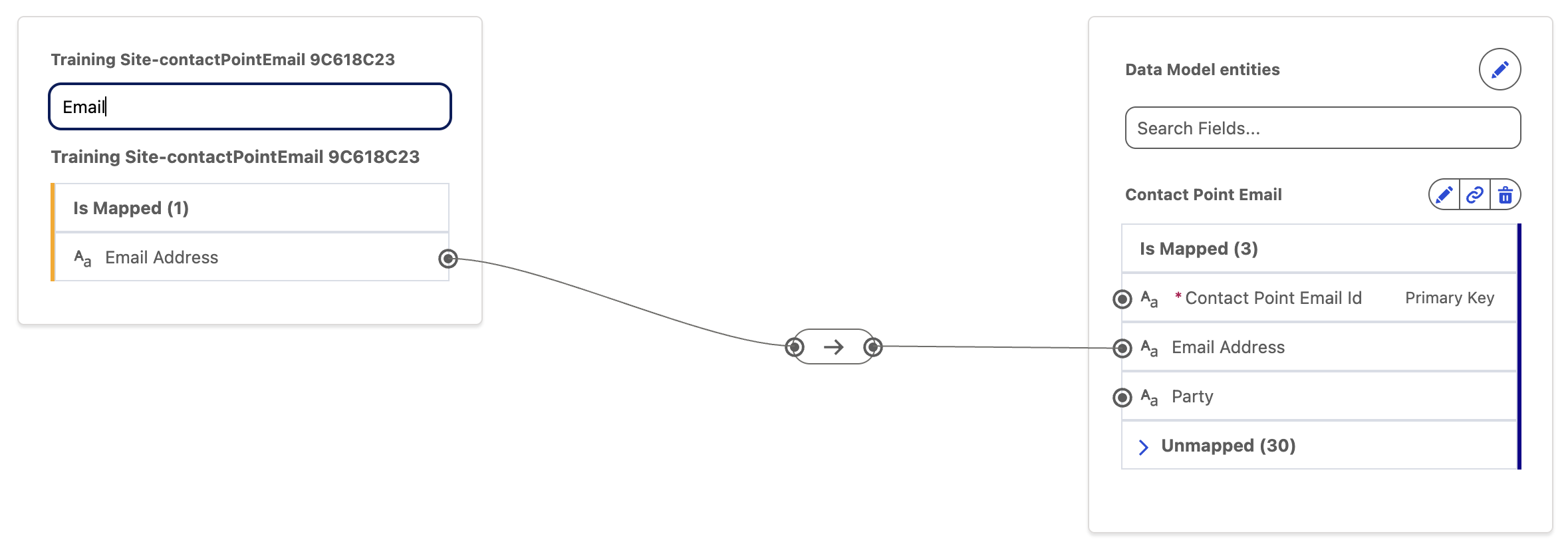 Email attribute mapping from DLO to Contact Point Email DMO in a data stream