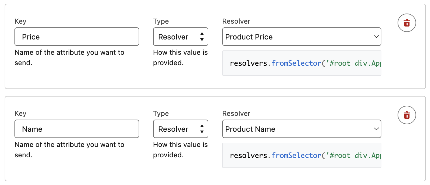Configure Interaction Attributes for Event in Sitemap Builder