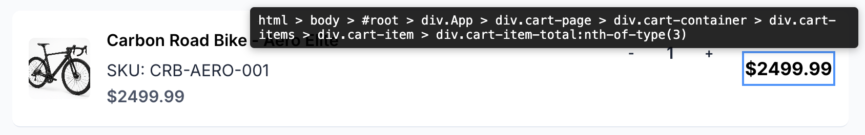Line Item Price on cart page
