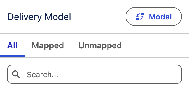 Model button in Delivery Model panel