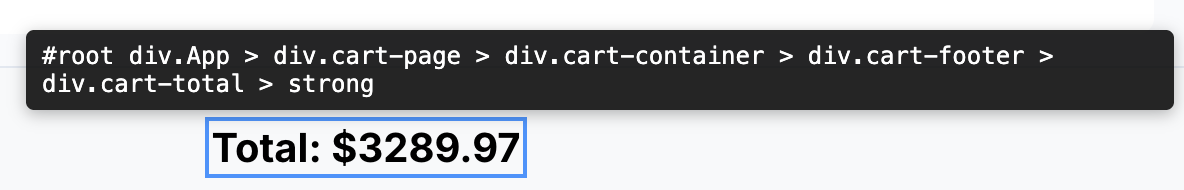 Order Total on cart page